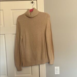 J. Crew Factory Tan Cowl Neck Sweater Soft Knit Timeless